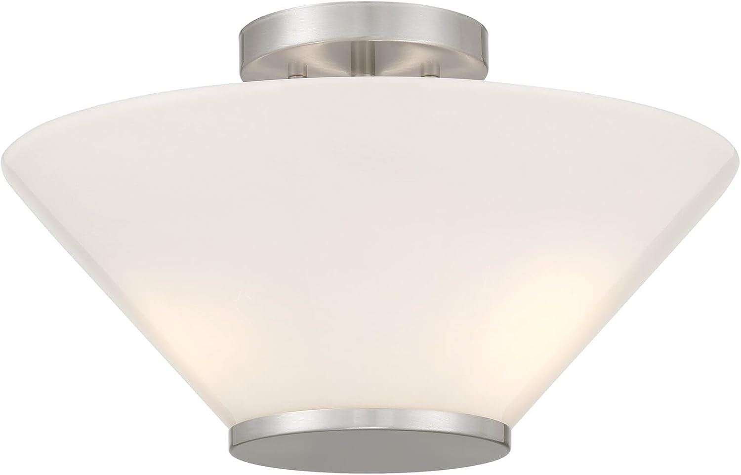 Savoy Essentials 6-4012-3-SN Blair Strie Glass Convertible Semi Flush/Pendant, 3-Light 180 Total Watts, 6" H x 15" W, Satin Nickel