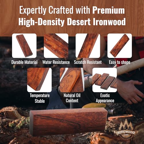IECAP LLC Desert Ironwood Knife Handle Scales — Bookmatched 1 Pair — Exotic Wood Knife Handle Materials Blanks for Knife Making, Custom Knives Maker — Natural Iron Wood Scales — Size 6" x 2" x 1/2" by IECAP LLC - Image 5