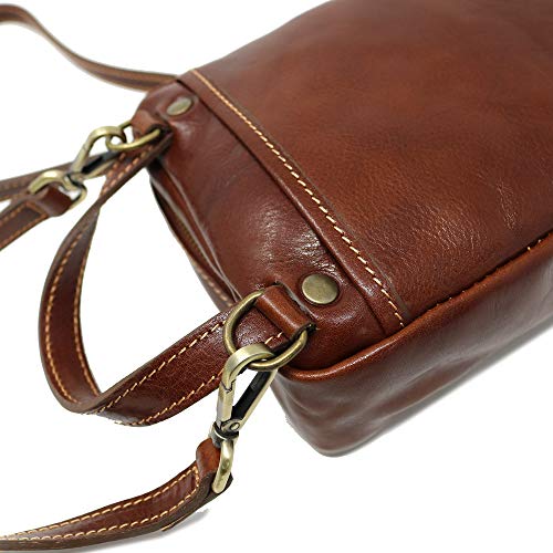 Floto Roma Crossbody Daypack Shoulder Bag Satchel (Vecchio Brown) #TOP3
