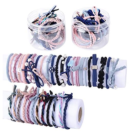 48pcs Gomas Pelo Elásticos Coleteros Tela de Colores para Cabello Niña Mujer