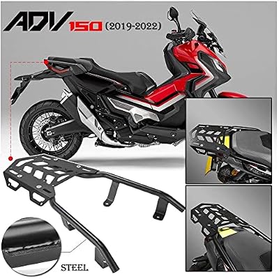 Motorcycle Rear Luggage Cargo Rack Extended Shelf Bar Carrier Top Mount Bracket Plate Kit Rear Passenger Grab Bar Seat Side Hand Rail Tail for H.onda ADV 150 ADV150 ADV-150 2019 2020 2021 2022 2023