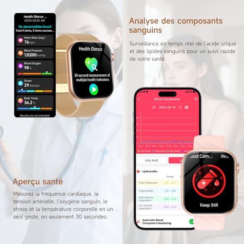 2026 Montre Connectée ECG/HRV/IMC/Sommeil/Émotions/Fatigue/Cycle Menstruel – vue 6