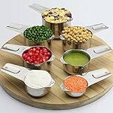 1Easylife Measuring Cups, Upgrade 7 Piece (Includes 1/8 Cup) 18/8 Stainless Steel Metal Nesting Cups, with Engraved Measurement and Spout