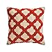 owy dekoracyjny czerwony Poszewka, 35x35 cm (14"x14") Bielizna Poszewka na poduszkę, Poszewka na poduszkę zHaft geometryczny i wstążkowy, Geometryczny Poszewka na poduszkę - Red Quilling