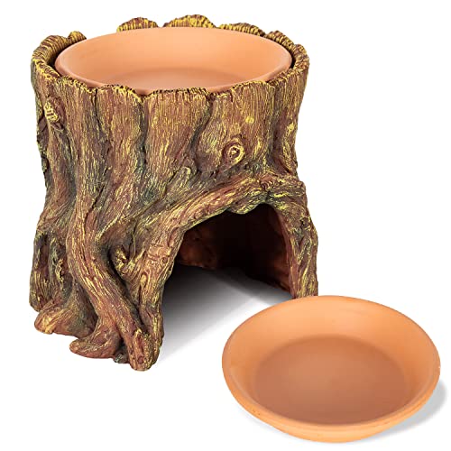 REPTIZOO Reptile Hide Cave Resin Moisture Keeping Reptile Cave with Clay Water Basin Humidifying Help Shedding for Leopard Gecko by REPTI ZOO - Image 9
