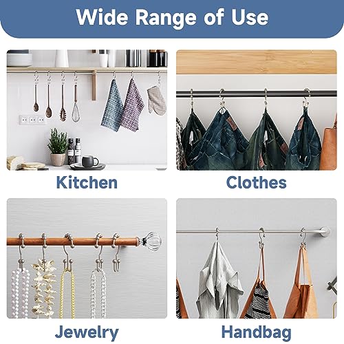image for Titanker Shower Curtain Hooks Rings, Rust-Resistant Metal Double Glide