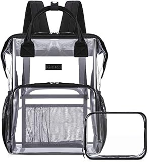 Gonex Heavy Duty Clear Transparent Backpack with Cosmetic Bag for Women Girl