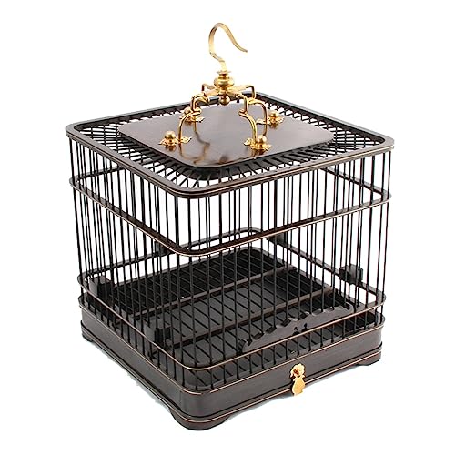 ROMLN 鳥用品 止まり木材 ダブルボトム 引き出し 鳥 正方形 鳥かご 小型ディスプレイ バードケージ バードケージ 鳥の遊び場(色:B)