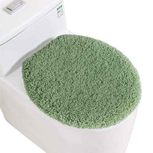 Image of Microfiber Toilet Lid Cover, 17.5 inchx15 inch Fits Round Oblong and Elongated