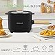 Audecook Elektrischer Hot Pot mit Dampfgarer, 2L/20cm Antihaft Elektropfanne mit Keramikglasur, Tragbarer Multikocher für Ramen, Steak, Ei, Haferflocken, Suppe, 350W/800W (D(SCHWARZ,MIT DAMPFGARER))