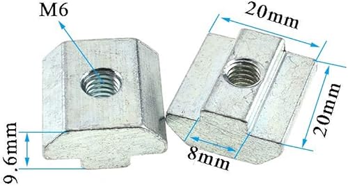 Miniatura 3 de Tuercas T Tuercas de ranura deslizante Serie 40 M6 roscadas deslizantes en premontaje para extrusiones de aluminio 40x40 Marco con perfil 4040