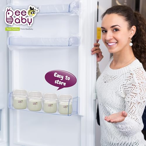Image of BeeBaby Pump N Protect Wide Neck Breast Milk Storage Bottles | Pump & Store Milk Collection Bottles for Breastfeeding Moms | Compatible with Most Wide Neck Manual & Electric Breast Pumps | BPA Free.