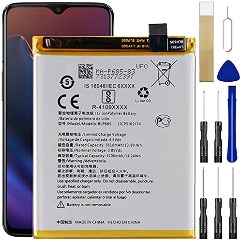 WUHAO for T-Mobile OnePlus 6T A6013 Battery BLP685 Replacement Battery with Adhesive Tape Tool Repair Kit