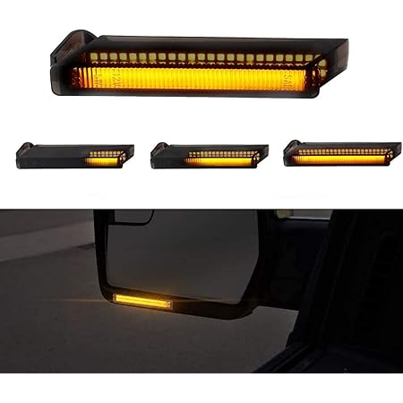 RUXIFEY Sequential LED Side Mirror Turn Signal Light Smoked Right Left Lamps Compatible With Ford F150 Expedition, Lincoln Mark LT, Amber, Side Marker & Turn Signal Combos - Canada - View #7