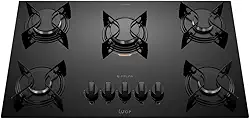 Cooktop 5 Bocas Preto com Mesa de Vidro Atlas U Top Bivolt
