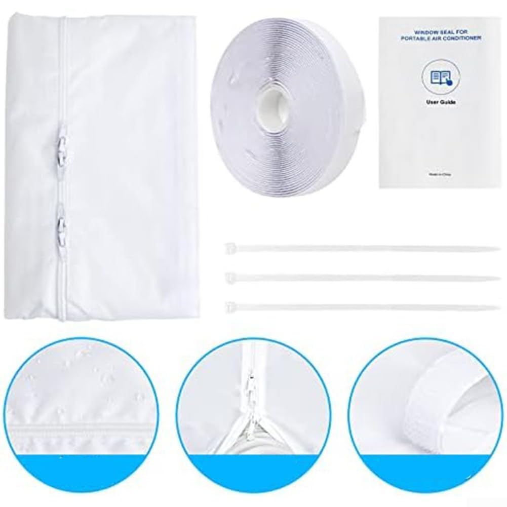 Kit di guarnizioni per condizionatore d'aria portatile, panno isolante da 500 cm, per battente per finestre, striscia di tenuta CA lavabile per bloccare l'aria calda e migliorare l'energia