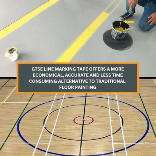 Image of GTSE - White Vinyl PVC Floor Tape 4 inch x 108ft Safety Marking Tape | Safety Marking Tape for Gyms, Warehouses & Dance Floors - Durable Vinyl, High Visibility