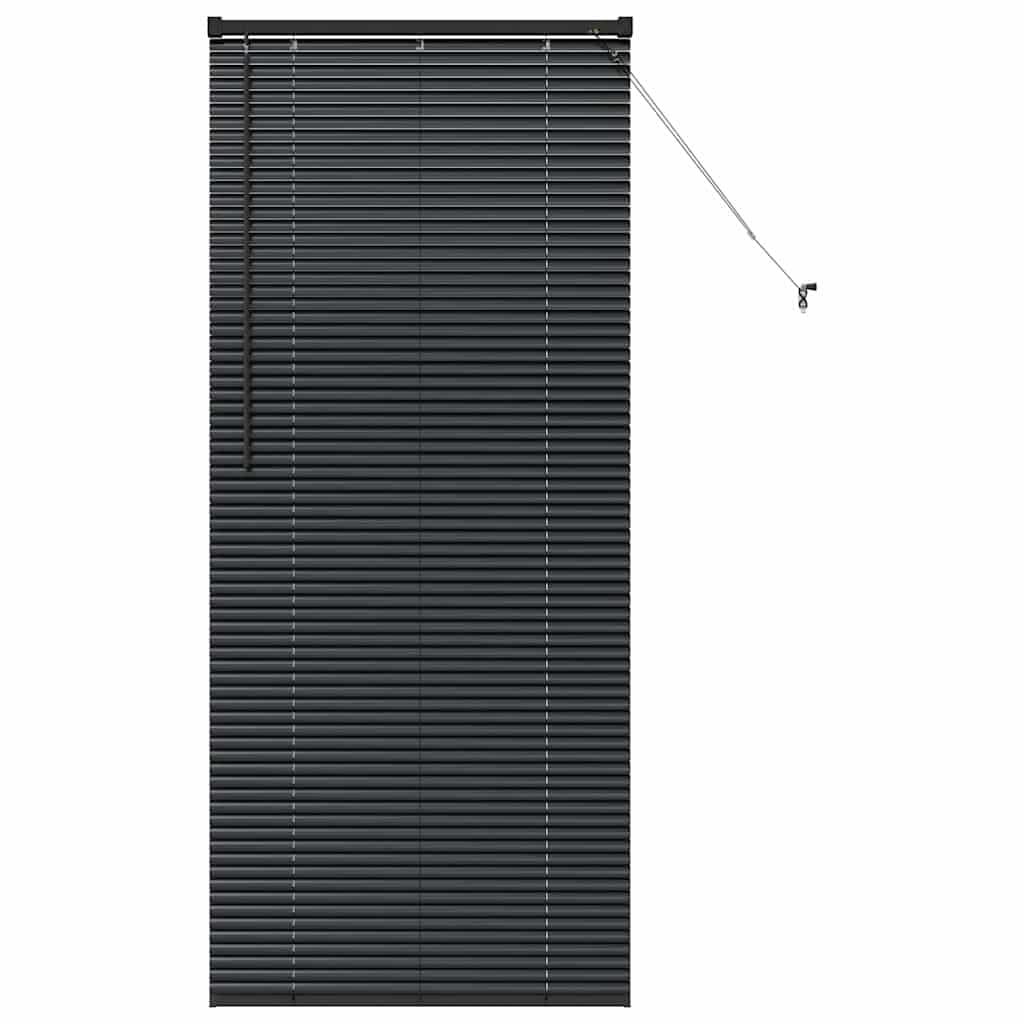vidaXL Venetian Blinds Height Adjustable Black 175 x 75 cm Aluminium, Modern Rectangular Aluminum Blinds, Adjustable Indoor Window Treatments, Light Control Privacy for Home Decor, Office