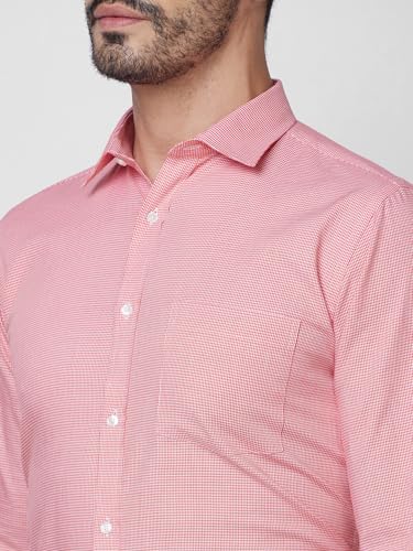 Image of Park Avenue Slim Fit Pure Cotton Checks Pattern Semi Cutaway Collar Formal Shirt