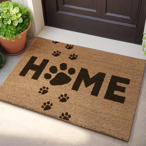 ZYNCUE Natural Coir Welcome Mat 18 x 30 Inch Rustic Brown Non Slip Door Rug for Indoor Outdoor Entryway Dirt Trapping and Floor Protection(3)
