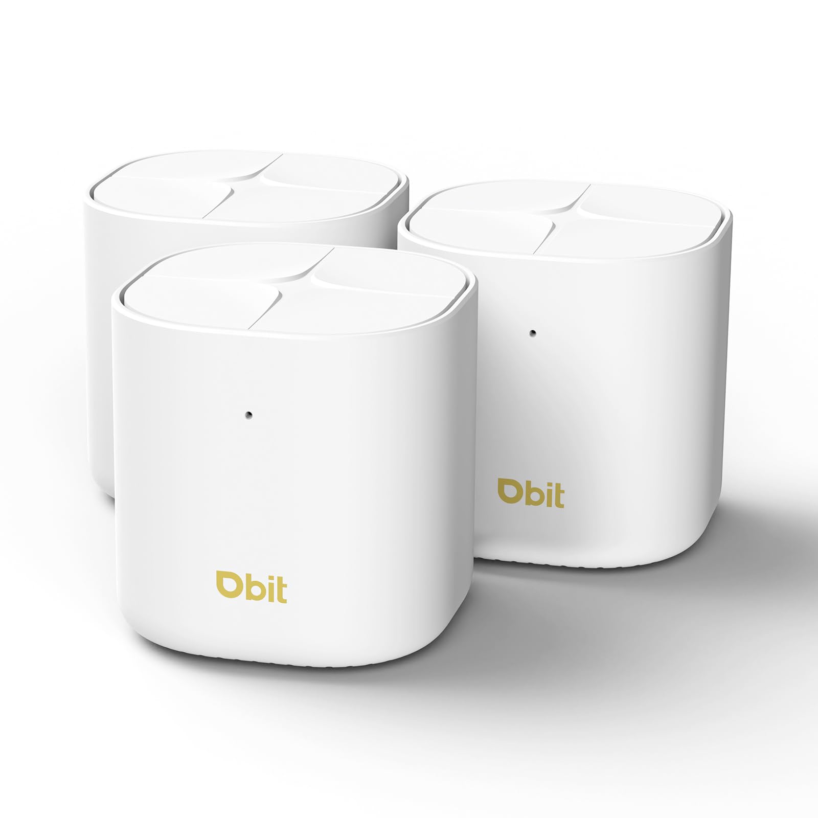 DBIT AX1800 WiFi 6 Whole Home Mesh Wi-Fi System, Dual-Band Coverage up to 6,500 sq. ft. and 150 Devices, Replaces Wireless Router and Extender (D-MAX5, 3-Pack, 6 Gigabit Ethernet Ports in Total)