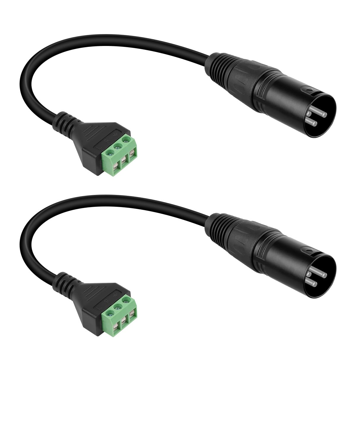 GELRHONR 2Pack XLR Male to 3 Pin Terminal Solderless Screw Converter Cable 30CM,for Studio Microphone,Speakers,Live Recording and Performance,DMX Stage Light Control(2 Male) GELRHONR 2Pack XLR Male to 3 Pin Terminal Solderless Screw Converter Cable 30CM,for Studio Microphone,Speakers,Live Recording and Performance,DMX Stage Light Control(2 Male)