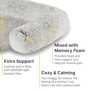   Codi-Dog-bed-for-Couch-Calming-Dog-Beds-for-Large-Dogs-Fluffy-Plush-Bed-for-Pets-Anti-Anxiety-Dog-Bed-with-Removable-Washable-Cover-for-Dogs-and-Cats-Light-Brown-41x37x6-inches