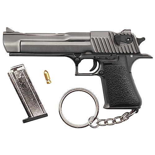 Desert Eagle Tactical Mini Keychain Gun 1: 3 Métal Pistolet Forme Porte-clés Modèle de pistolet réaliste Collection Pendentif Sac Charme pour Hommes Armée Fan...