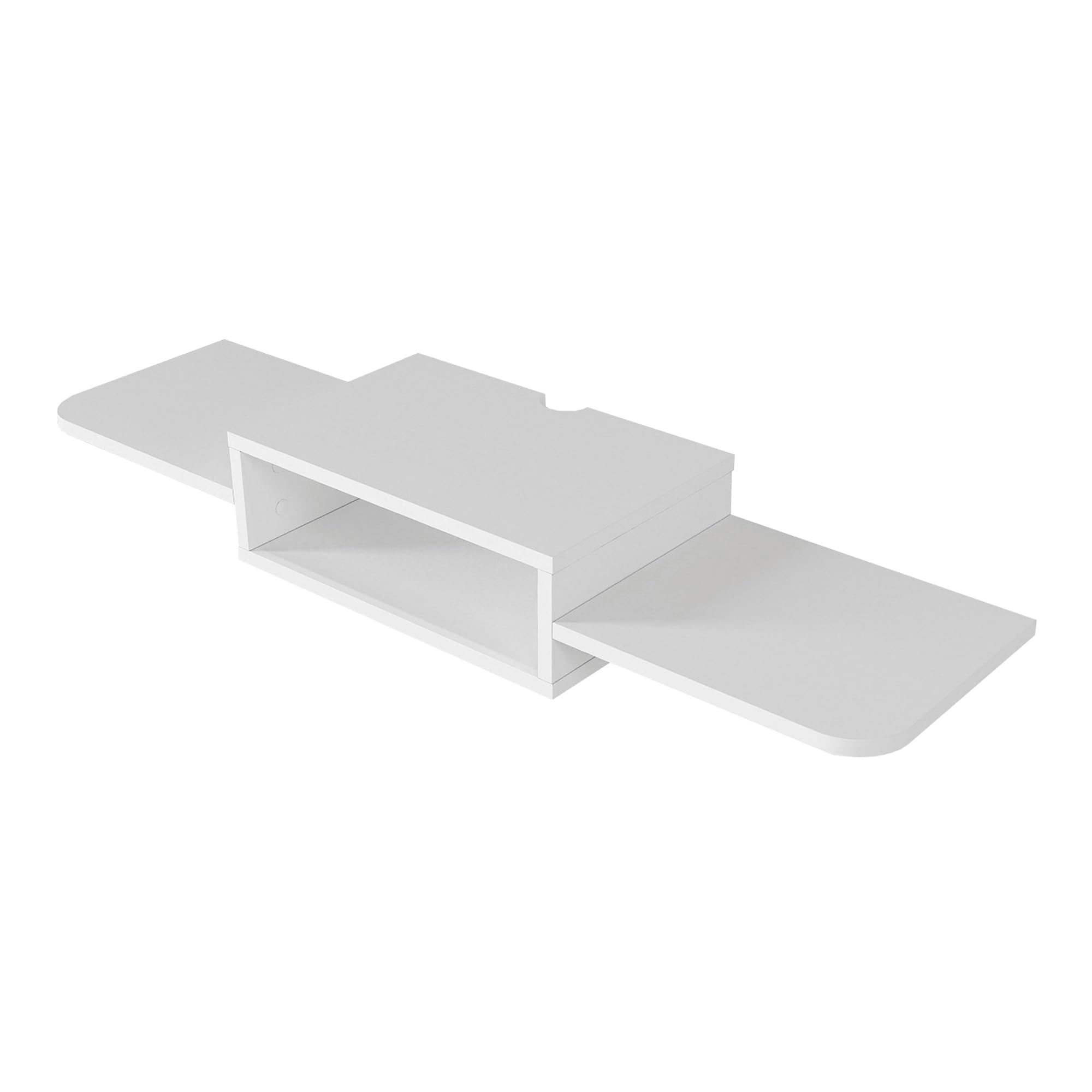 [en.casa] Mobile Porta TV da Parete con Vano Aperto Mensola Sospesa con Ripiani Laterali e Fori Passacavi per Soggiorno Salotto Stand Multimediale 115 x 30 x 16 cm - Bianco