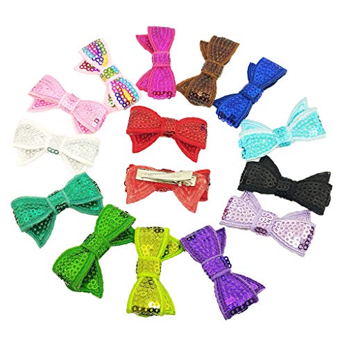 PET SHOW 10 Pairs Bowknot Small Dogs Hair Bows with Alligator Clips Glitter Pet Medium Dog Puppies Cats Topknot Headdress Grooming Hair Accessories Party Costumes