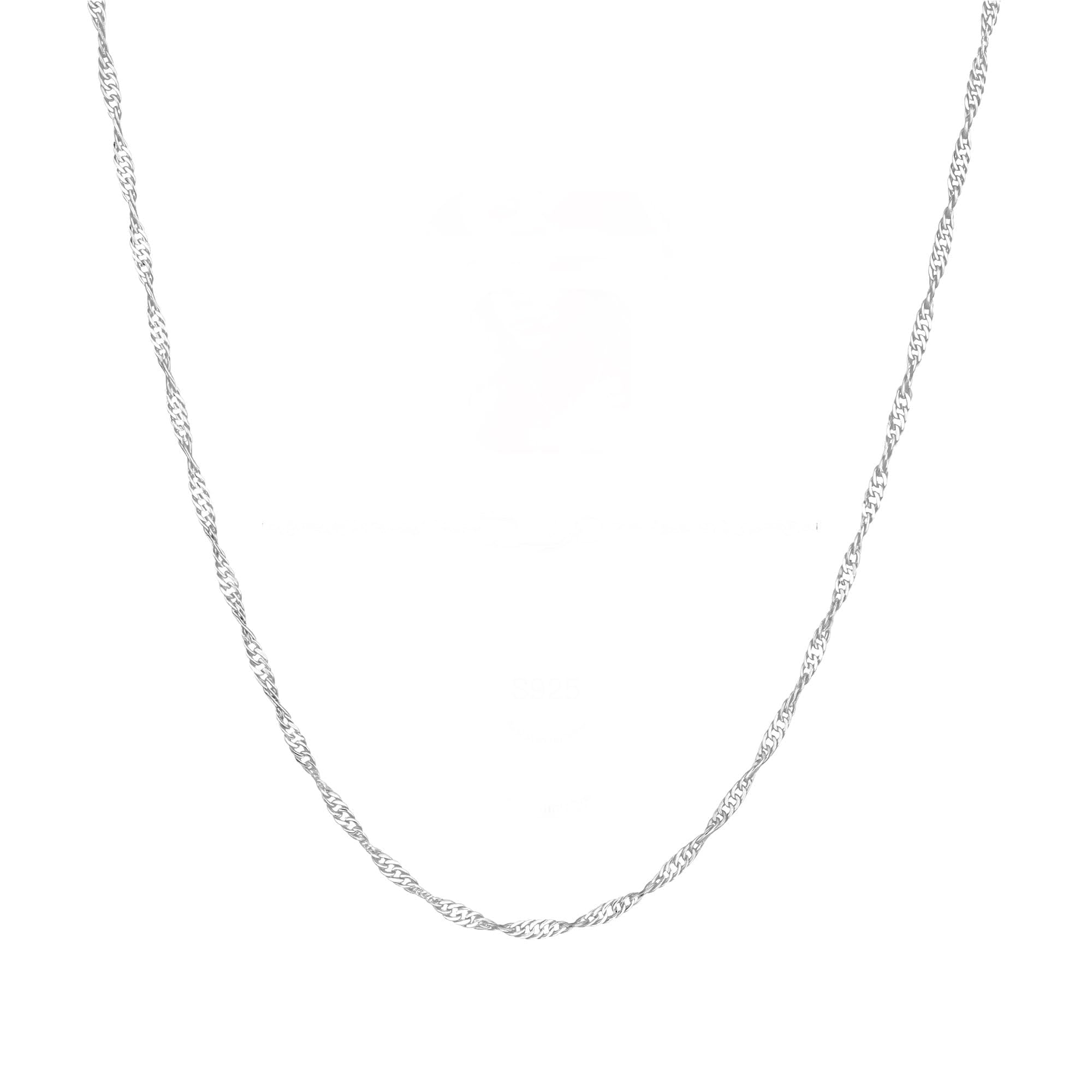 HARJJME Silberkette Damen 925 ohne Anhänger Feine Singapur Silber Halskette Damen Dünner Schlichte| Wasserfest Halskette Schmuck für Frauen Geschenk