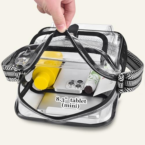 Image of SPODEARS Clear Crossbody Bag for Stadium, Concert, Festival & More - Adjustable Shoulder Strap & Bottle Holder