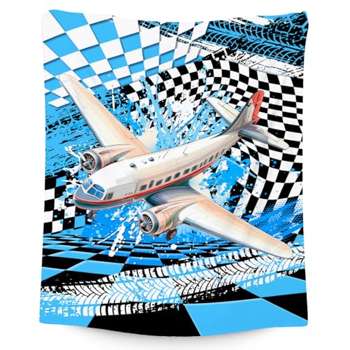 Boys Blanket Gifts, Kids Throw Blanket with Airplane Print, Fluffy Flannel Throw for Son Grandson, Gifts for Toddler, 30"x40"