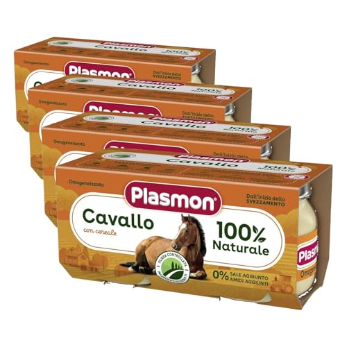 Plasmon Omogeneizzato Carne Cavallo e cereale 2x80g (Confezione da 4)