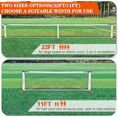 Image of Zdgao Portable Pickleball Net with Pickleballs and Carry Bag for Driveway | 22FT Regulation Size Pickle Ball Net, Weather Resistance Strong Steel Frame, Easy Setup for Indoor Gym, Outdoor Court