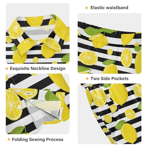 Image of visesunny Funny Boy's 2 Pieces Shirt and Short Set Casual Shirts Short Sleeve Beach Shorts Summer Outfits for 3-10 Years Kids