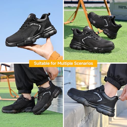 Image of Steel Toe Shoes for Men Lightweight Puncture Resistant Safety Footwear Work Shoes Men Safety Work Shoe Comfortable for Construction Warehouse Jobs