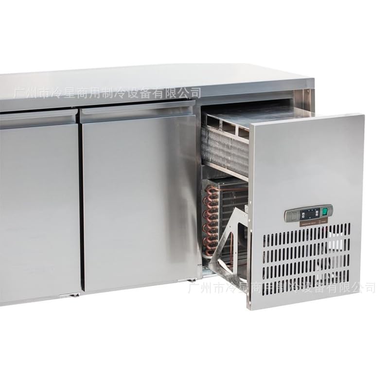 Refrigerador comercial compacto, nevera empotrada de acero inoxidable con cajones personalizados o diseños de puertas, ideal para restaurantes y bares
