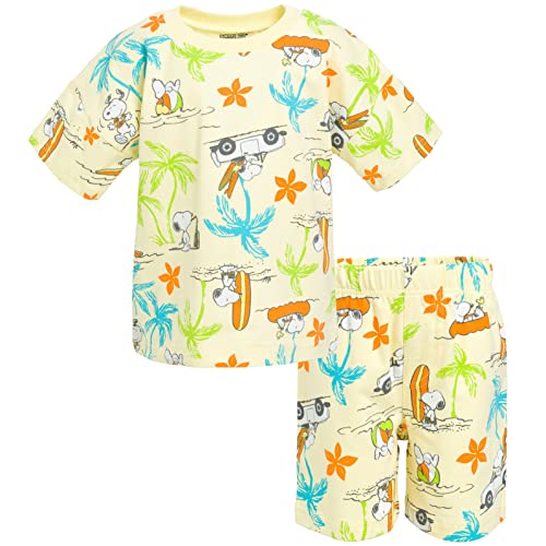 Image of Peanuts Woodstock Snoopy French Terry T-Shirt and Shorts Outfit Set Infant to Little Kid