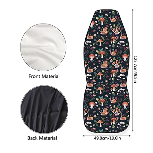 Coldinair Cute Mushroom Snails Print Car Seat Covers Front Seats Only,Bucket Seat Protector Universal Fit For Most Cars,Suv,Sedan,Van Or Trucks #TOP6
