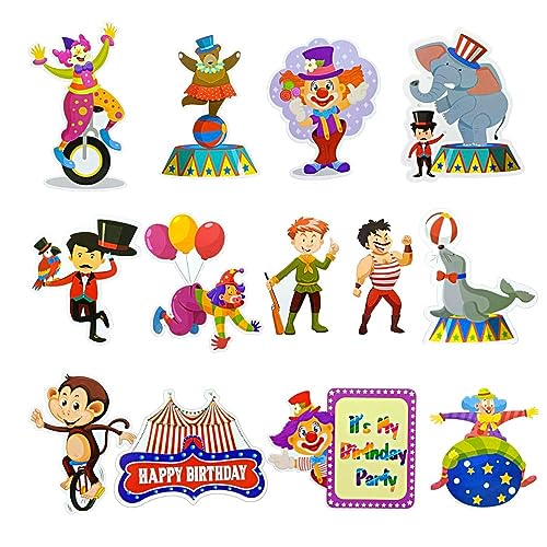 Image of 72 Pcs Circus Theme Birthday Decoration Happy Birthday Joker Lion Foil Balloon Multicolor Balloons for Decoration Carnival Party Decorations (Pack of 72, Multicolor)