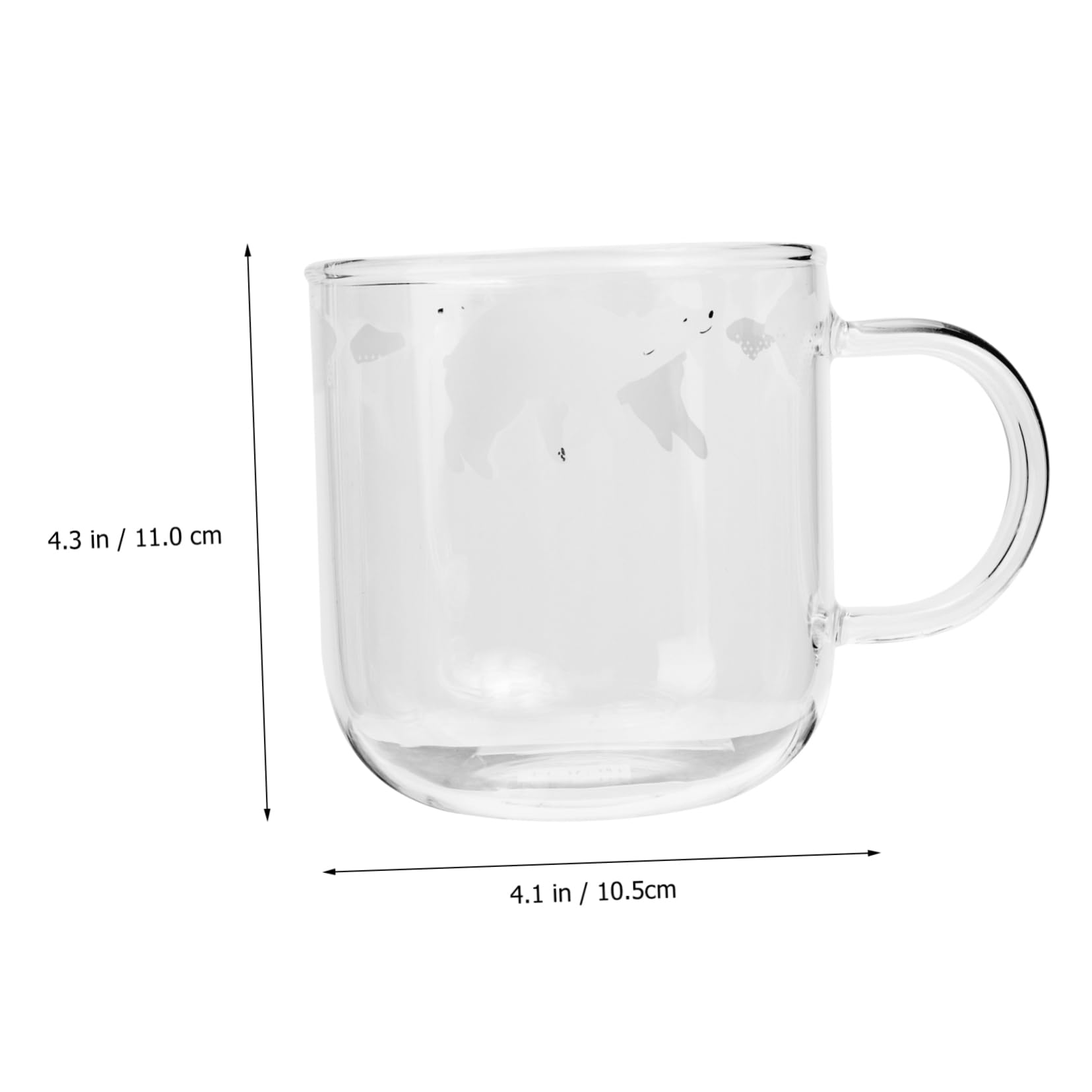 HOLIDYOYO High Borosilicate Glass Water Mug with Handle Cartoon and Drinking Cup for Coffee Milk and Beverages Lightweight and Easy to Clean