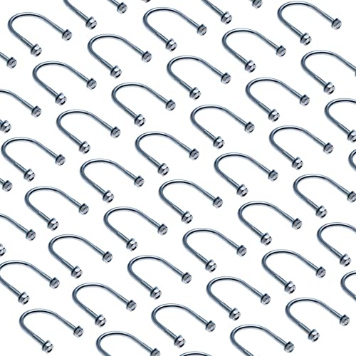 M6 U-bolt with Nuts and Washers, U Shape Round Fasteners for 17.2mm (3/8" inch) Diameter Pipe - Image 4