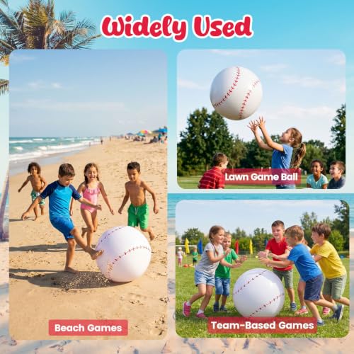 Shindel Giant Inflatable Baseball, 27 Inch Blow Up Ball for Kids - image 7