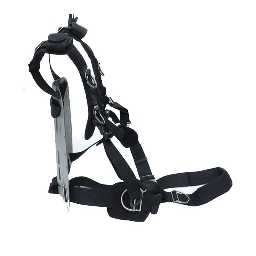 Verstellbares Backplate Harness Set für Tauchen, BCD Backplane Zubehör mit Neopren-Schulterpolster, Edelstahl Nylon, See-Proof Rostbeständige Riemen, Sichere Ausrüstung Befestigungsringe