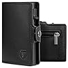 TEEHON Tarjeteros para Tarjetas de Credito | Cartera para Hombre y Mujer con Monedero | Automática Pop-up Billeteras de Protección RFID | Regalos para Hombres | Negro (A-Negro)
