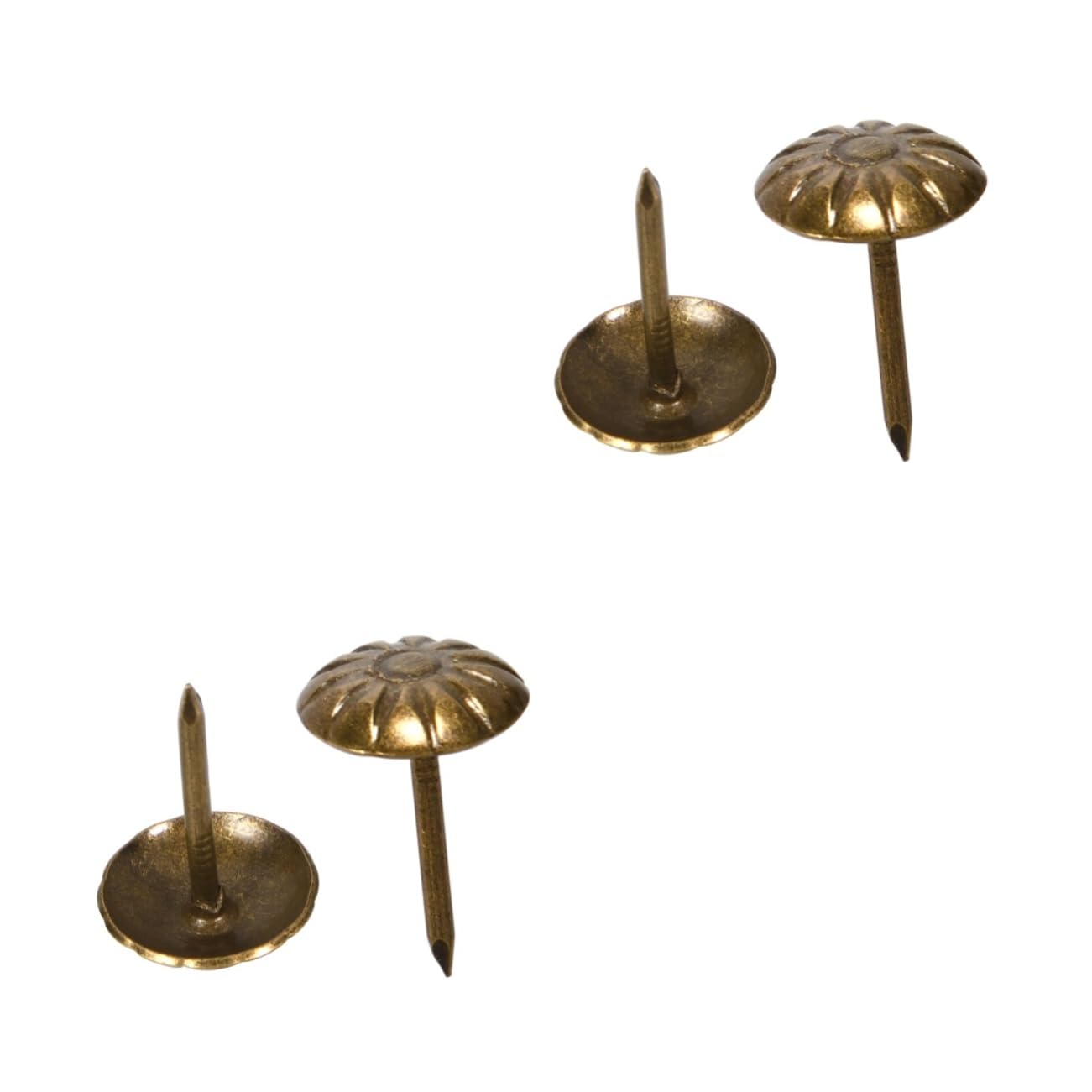 ARTIBETTER 2sets Vintage Wall Decor Nails Iron Material Sofa Tacks Home Thumbtacks Mini Design Mum Decorative Thumbtacks 100pcs*2