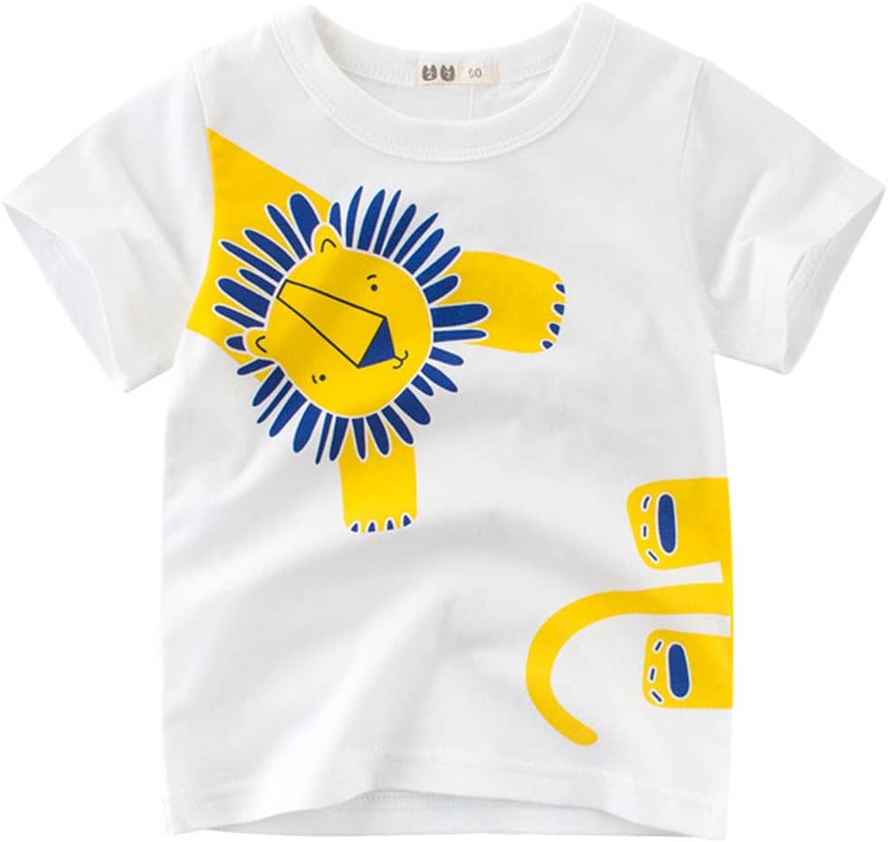 GFQLONG Toddler Baby Boys 3 Pack Crewneck Cotton Short Sleeve T-Shirt, Baby Summer Cute Cartoon Print Tees Shirts - Image 5