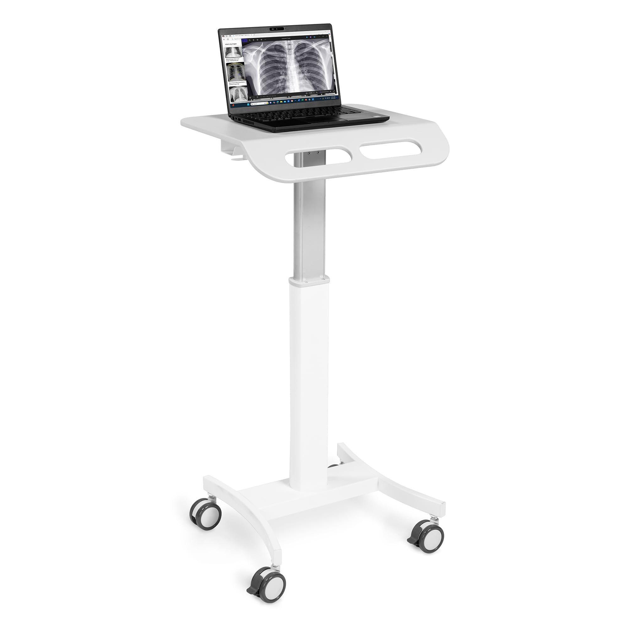 Stand Steady Vitalize Laptop Cart | Adjustable Rolling Laptop Cart | Mobile Laptop Cart for Healthcare | Easy-to-Clean Medical Cart with Lockable Casters | 21