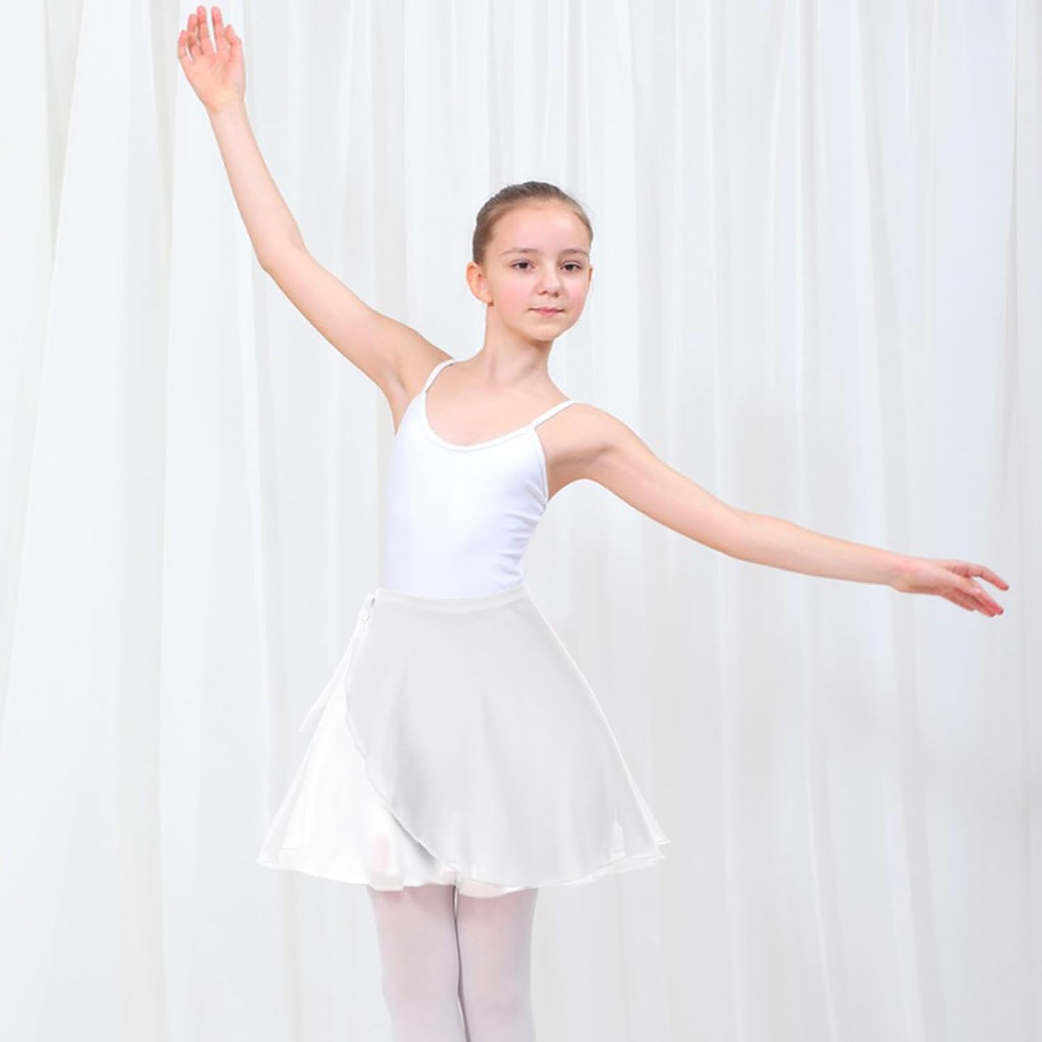 Lusofie Ballet Wrap Skirt with Ties, Girls Ballet Skirt, Flowy Chiffon Toddler Ballets Skirts for Girls - Image 3